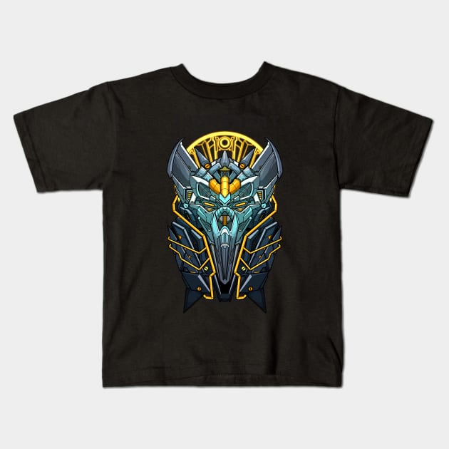 Mecha skull judgement Kids T-Shirt by eleazarion